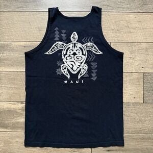 Vintage Surf Hawaii Turtle Honu Maui Tribal Tank Top Mens M Ocean Sea Cowabunga!